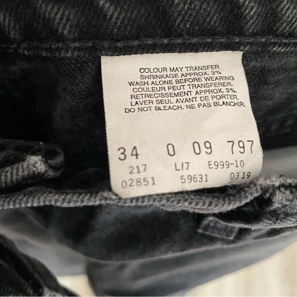 Vintage Levi’s 631 jeans orange tab black denim raw hem high waist mom style - Picture 10 of 10